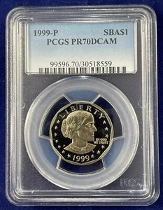 1999 P Susan B Anthony Dollar PCGS PR70DCAM - Picture 1 of 2