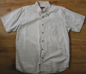 Mens Gasoline Beige Short Sleeve Thick Cotton SHIRT Size XXL - Picture 1 of 1