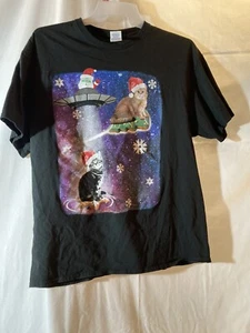 Vintage T-shirt  men’s Christmas cat shirt  size XL Good condition  preowned - Picture 1 of 4