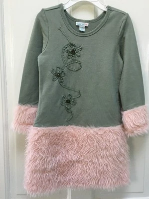 全新带标签 NAARTJIE FUR 连衣裙,尺寸 4 英寸粉色 — 第 1/4 张图片