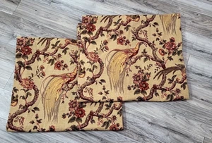 2- RM Coco Township Spice Lined Curtains Drapes Panels Bird Floral 50.5W x 89.5L - Picture 1 of 8
