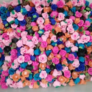 Perline distanziatori sciolti 12 mm polimero fiori 12 colori mix perline per trovare gioielli - Foto 1 di 2