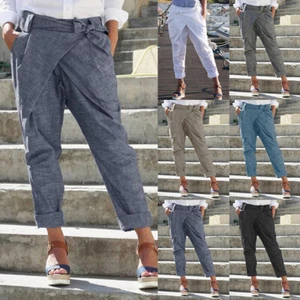 Womens Solid Winter Autumn Pockets Long Pants Ladies Casual Trousers Bottoms - Picture 1 of 20