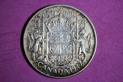 1947 Canada 50 Cents Silver Coin #M20372 - Image 1 of 2