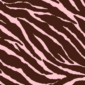 Zebras Stripes Brown & Pink Print Fleece Fabric - 60" Wide - Sold by The Yard - Picture 1 of 1