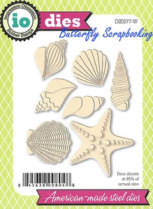 Seashell Shell Set Die Cutting Dies by Impression Obsession DIE077-W New - Picture 1 of 2