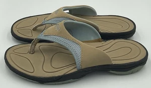 Speedo Sandals Womens 9 Tan Blue Flip Flops - Picture 1 of 8