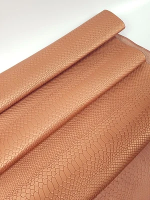 Gold Peach Satin Anaconda Embossed Amazing Relief Snake 0Z 1988 Leather - Image 1 of 3