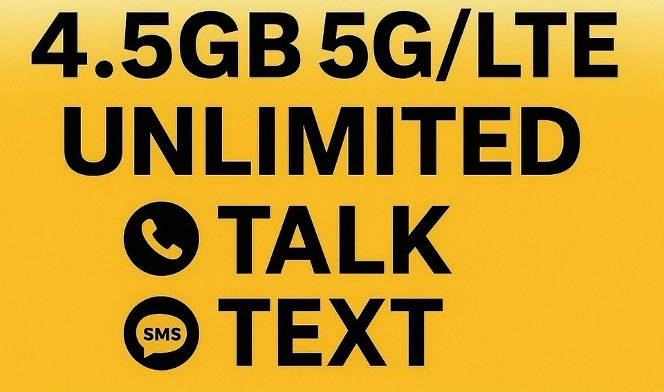 Prepaid Phone Plan: 4.5GB Data monthly, unlimited Talk & Text SIM Card - Image 1 of 4