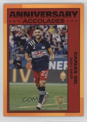 2025 Topps MLS 30th Anniversary Collection Accolades Orange Foil /25 Carles Gil - Image 1 of 2