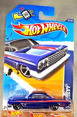 Hot Wheels 2012 error #103 Muscle Mania-GM 3/10 '62 CHEVY azul con MC5 Sp invertido Foto 1 de 4