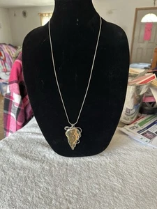Sterling Silver Jasper Pendant W/ Chain - Picture 1 of 10