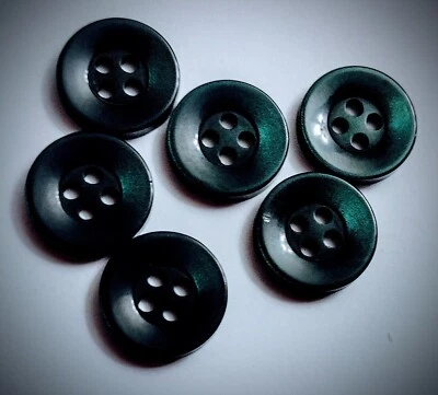 1/2" 4-Hole Dark Green Dress Shirt Buttons - Image 1 of 4