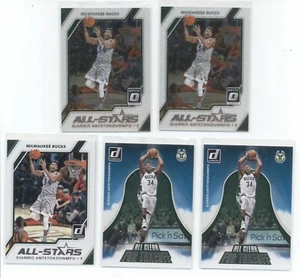 2017 Donruss Optic GIANNIS ANTETOKOUNMPO 5 Card Base Lot Bucks Star HOT ! - Imagen 1 de 2