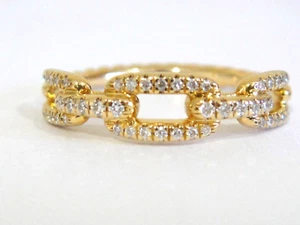 DAVID YURMAN 18K YELLOW GOLD STAX WEDDING PAVE DIAMOND RING sz-7 - Picture 1 of 4