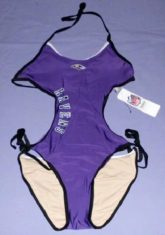 Baltimore Ravens One Piece Ladies Swim Suit Medium Bathing Suit Womens NFL Cover