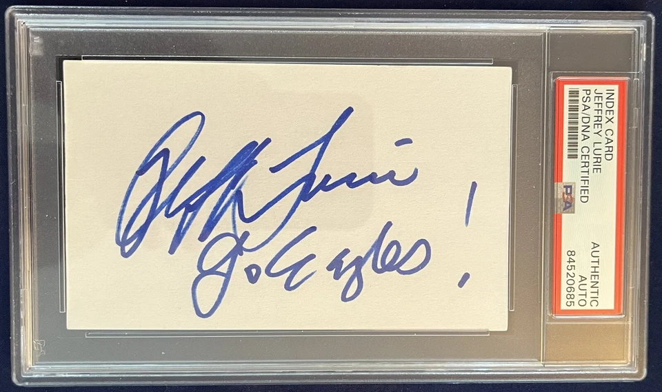 Jeffrey Lurie Signed Autograph Index Card 3x5 Philadelphia Eagles Owner PSA DNA - Image 1 of 1
