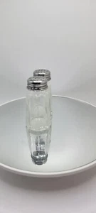 Vintage Octagonal  Glass Salt And Pepper Shaker Set - Picture 1 of 11