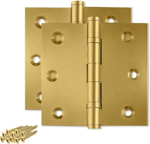 Heavy Duty Door Hinge Matte Brass Ball Bearing 3X3 Inch Heavy Duty - Set of 2 So - Picture 1 of 7