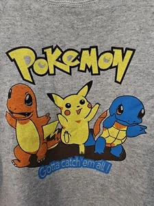 Vintage 1996 Pokemon Fruit Of The Loom Grey Sweatshirt NEW NWT size 12 14 Or XXS - Picture 1 of 7
