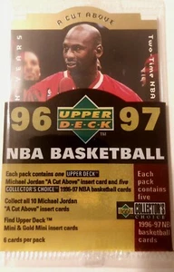 MICHAEL JORDAN GARANTIZADO 1996-97 CUBIERTA SUPERIOR UN CORTE POR ENCIMA PAQUETE SELLADO DE FÁBRICA R23 - Imagen 1 de 2