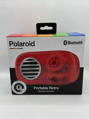 NIB Polaroid Retro Wireless Bluetooth Speaker Red Portable Wireless Speaker - Image 1 of 4