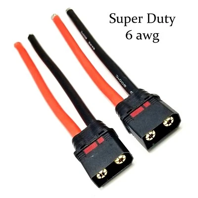 RCP-QS8 Leads with Tinned Ends Super Heavy Duty 6 awg Wire 2 Male Leads - Image 1 of 4