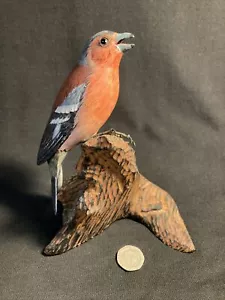 Anthony Rudisill , 1982,Wood Carving.The Chaffinch  Bird 6.5" Vintage - Picture 1 of 11