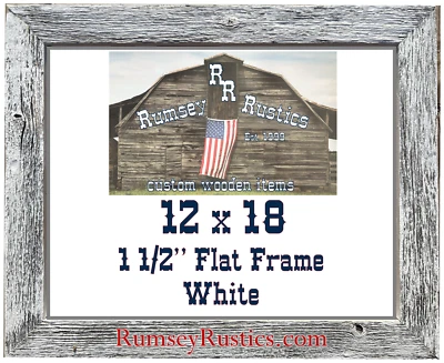 12"x18" white beach washed rustic barn picture frame barnwood wood 12 x 18 - Image 1 of 4