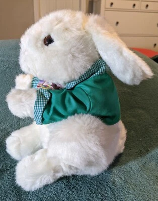 Peter Cottontail Plush Toy Commonwealth 9" Easter Bunny White Rabbit Vintage  - Image 1 of 4