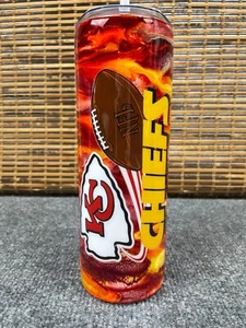 Custom-made "Kansas City Chiefs" 20 oz. tumbler - FREE SHIPPING - NFL Football - Picture 1 of 10