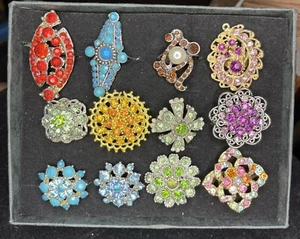 GROSSHANDEL MODE GEMISCHTES SET 12 STCK. GRAB THE BLING COCKTAIL KOSTÜM RINGE GOLDFARBEN - Bild 1 von 13