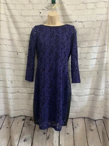 Purple Lace Lined Andrew Marc with Faux Leather Accents Sz 4 UNIQUE - Picture 1 of 4