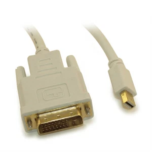 10ft Mini DisplayPort Cable to DVI 30AWG Gold Plated White - Picture 1 of 2