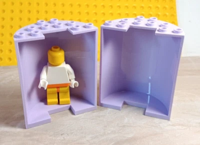 LEGO 3x6x6 Curved Solid Lavender Light Purple 2 HALVES 1x2 Cutout Royal Mermaid - Image 1 of 2