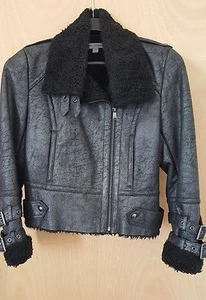 Andrew Marc New York/Women 'Rumor' Faux Shearling Casual Jacket size L Black - Picture 1 of 7