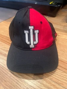 Vintage Starter The Classic Indiana Hoosiers Black/Red Snapback Hat 55% Cotton 4 - Picture 1 of 7