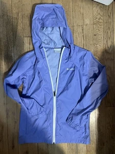 Columbia Youth Girls Purple Long Sleeve Full Zip Hooded Windbreaker Jacket 10/12 - Picture 1 of 6
