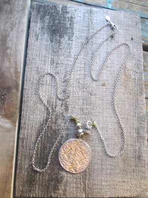 Silpada SUNDIAL N3100 Sterling Silver Brass Pendant Chain Necklace 34" 27.1g - Image 1 of 4