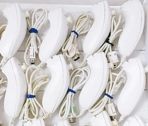 8x LOT- Nintendo Wii Nunchuck White for Remote Controller RVL-004 Official Wii U - Picture 1 of 1