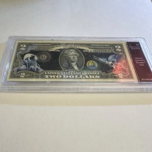U.S. $2 Mercury- Redstone 3 Freedom 7 Commemorative Colorized Bank Note Art Bill - Picture 1 of 8