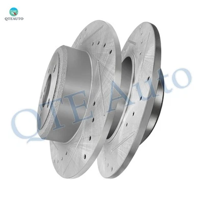 Rear 320mm Drilled Slotted Disc Brake Rotors For 2009-2021 Dodge Challenger - Image 1 of 4