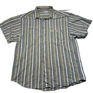 Vintage 80s GUESS Shirt Mens 2XL Striped Button Up Made in USA Short Sleeve - Picture 1 of 10