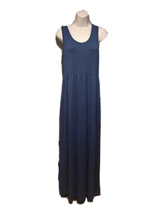 Small Simple Beach Casual Maxi Dress Loose Round Neck - Picture 1 of 6