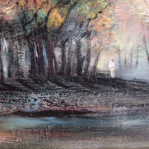 Pintura Sacred Grove Taos 1972 Jean Jourdain impresionismo místico del suroeste - Imagen 1 de 24