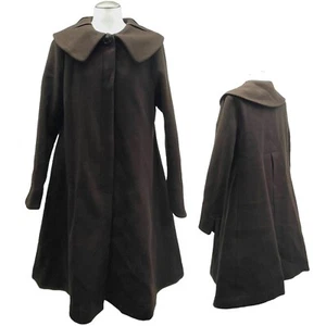 Giacca midi vintage anni 60 ONG donna S misto lana cashmere swing coat MARRONE - Foto 1 di 24