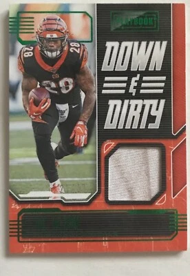 2020 Playbook Joe Mixon Down And Dirty Panini Playbook Patch Green #/49  DD-JM - Image 1 of 2
