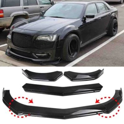 For Chrysler 300 2015-22 Gloss Black Front Bumper Lip Splitter Spoiler Body Kit Foto 1 de 4