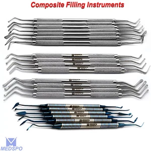 Instrumentos restauradores de espátula y relleno de plástico plano de relleno compuesto dental - Imagen 1 de 15