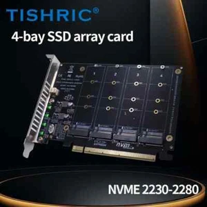 4 Ports M.2 NVME M-Key SSD To PCIE X16 Reader Expansion Card, 4*32Gbps, PH447, - Afbeelding 1 van 13
